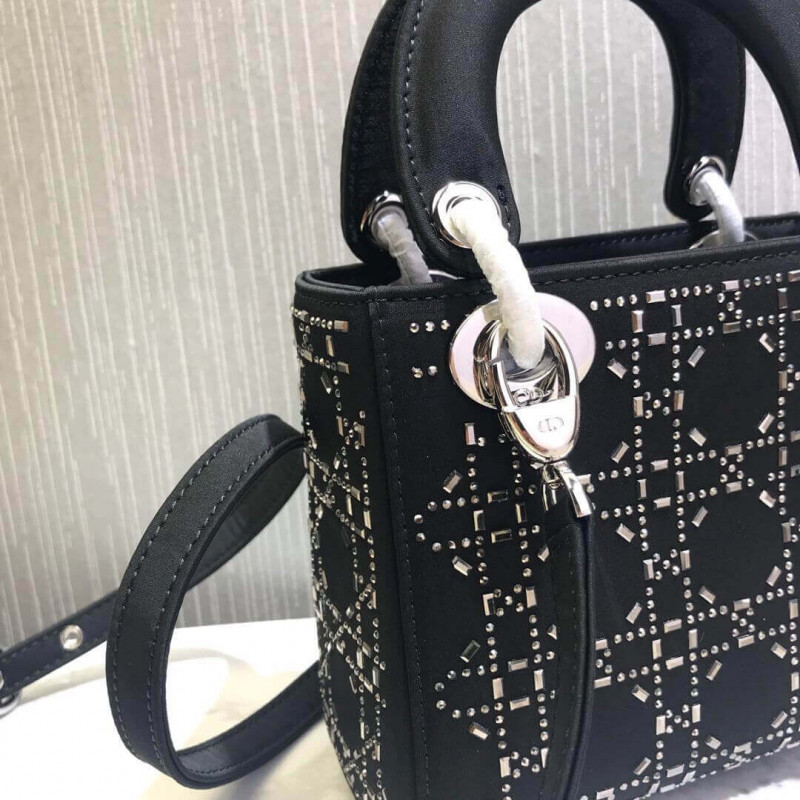 Replica Christian Dior Rhinestones Mini Lady Dior Bag M0500