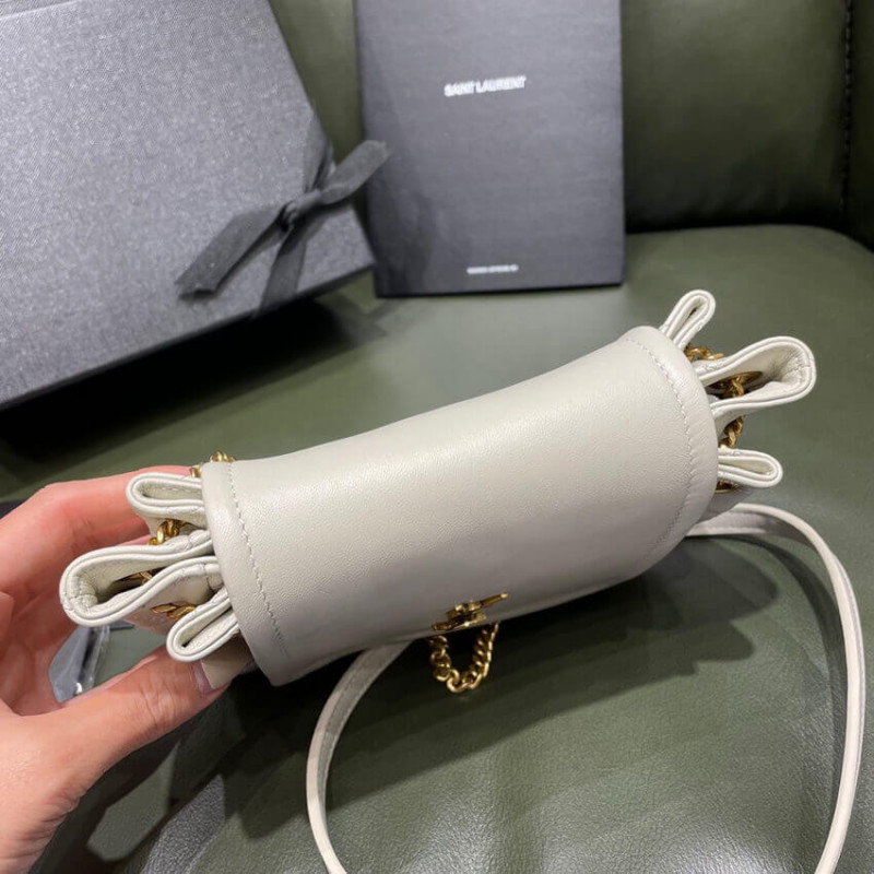 Replica Saint Laurent Nolita Mini Leather Shoulder Bag 672738 White