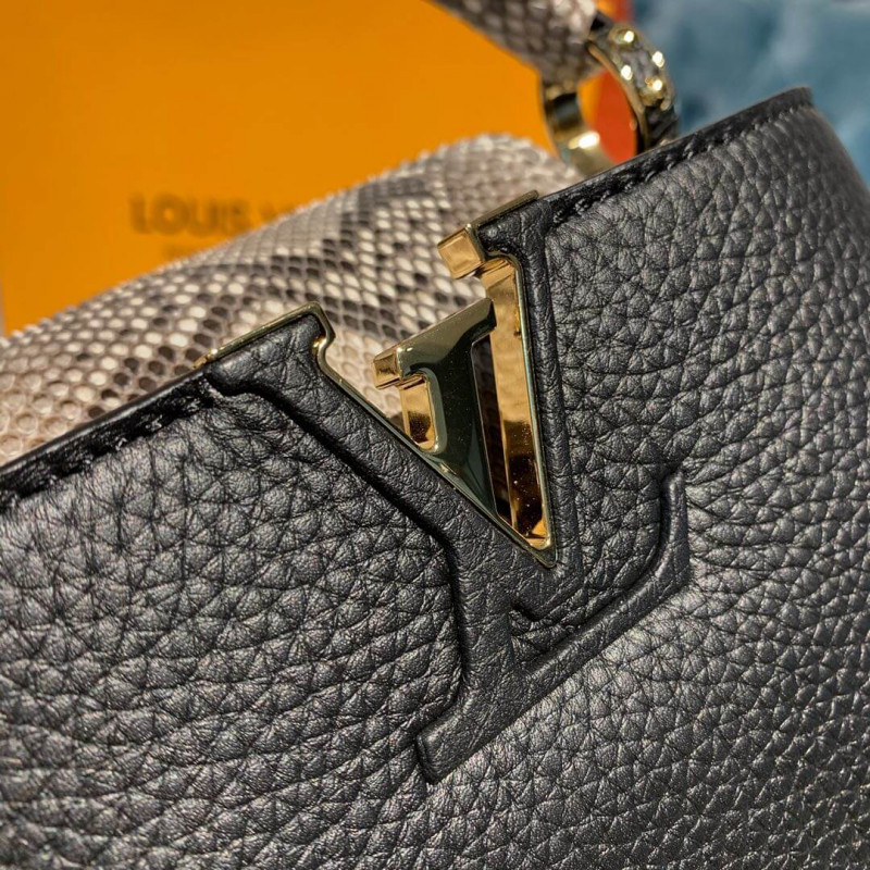 Replica Louis Vuitton Taurillon And Python Leather Capucines Mini N97075