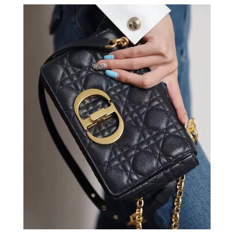 Replica Dior Small Caro Bag Supple Cannage Calfskin M9241