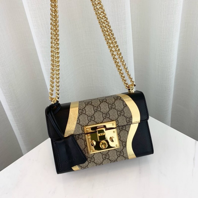Replica Gucci Padlock Small Gg Shoulder Bag 432182 Black