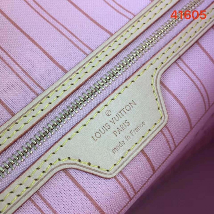 Replica Louis Vuitton Damier Azur Canvas Neverfull Mm N41605 Pink