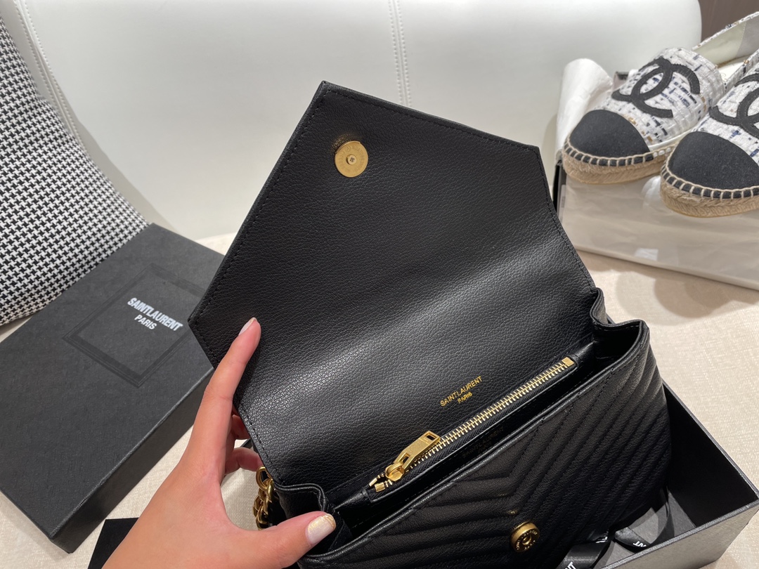 Replica Ysl Envelope Medium Bag In Mix Embossed Leather-Gold