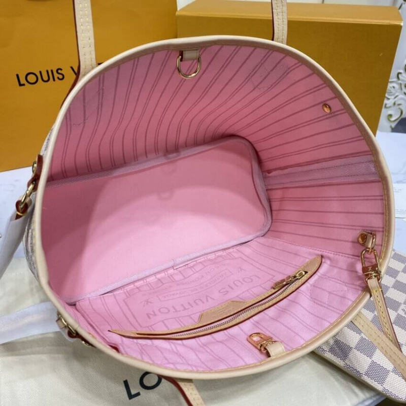 Replica Louis Vuitton Damier Azur Neverfull Pm N41362 Pink