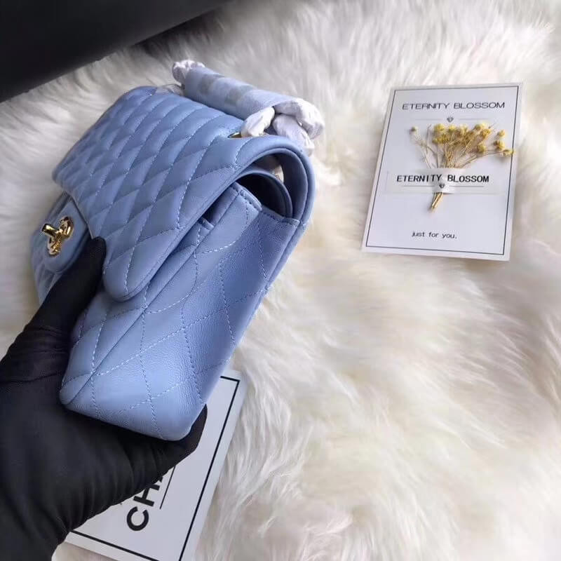 Replica Chanel 1112 Blue Medium Size 2.55 Lambskin Leather Flap Bag