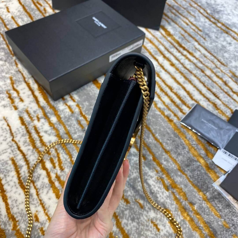 Replica Ysl Saint Laurent Cassandra Wallet On Chain In Grain Leather 582334