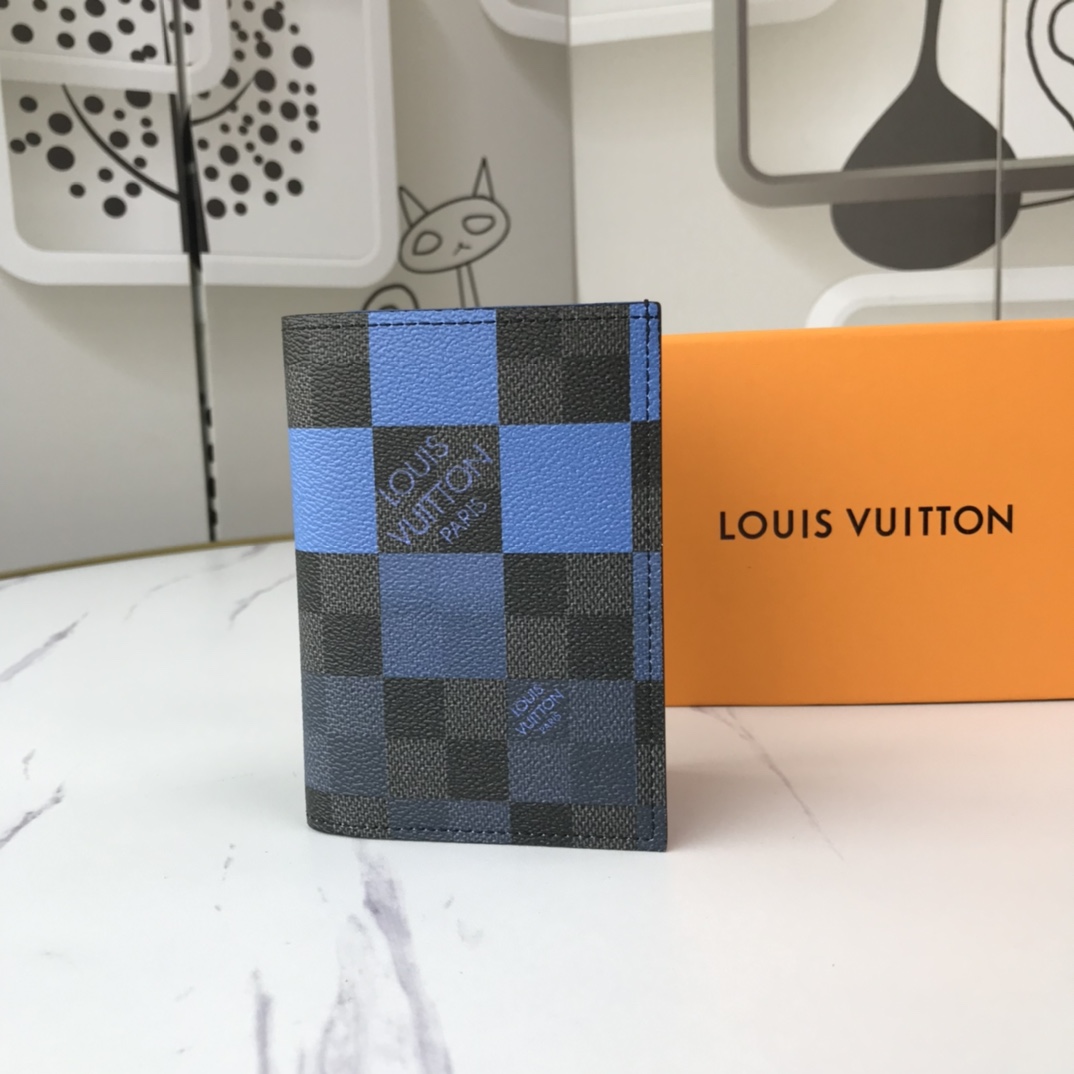 Replica Louis Vuitton Passport Cover N60410 White/Blue/Orange