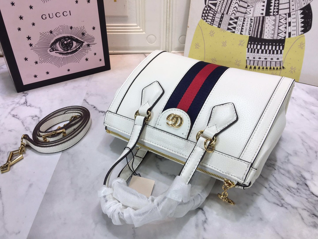 Replica Gucci Ophidia Small Tote Bag Black/White