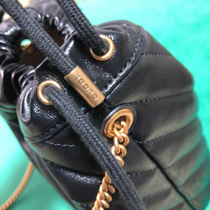 Replica Gucci Gg Marmont Mini Bucket Bag 575163 Black