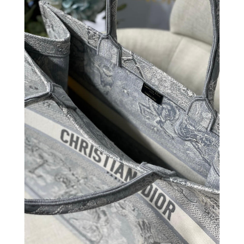 Replica Christian Dior Book Tote Grey Toile De Jouy Bag M1286