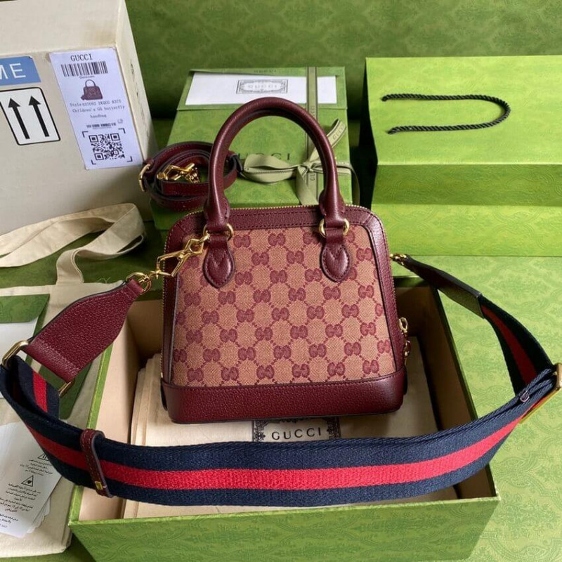 Replica Gucci Horsebit 1955 Gg Mini Bag 677212 In Burgundy Gg Canvas