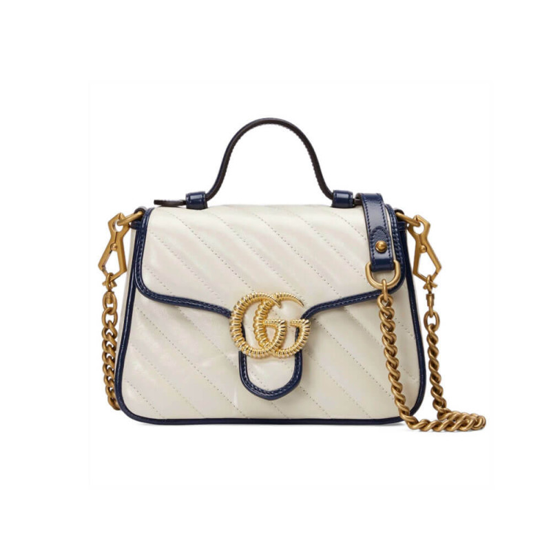 Replica Gucci Gg Marmont Mini Top Handle Bag 583571 White
