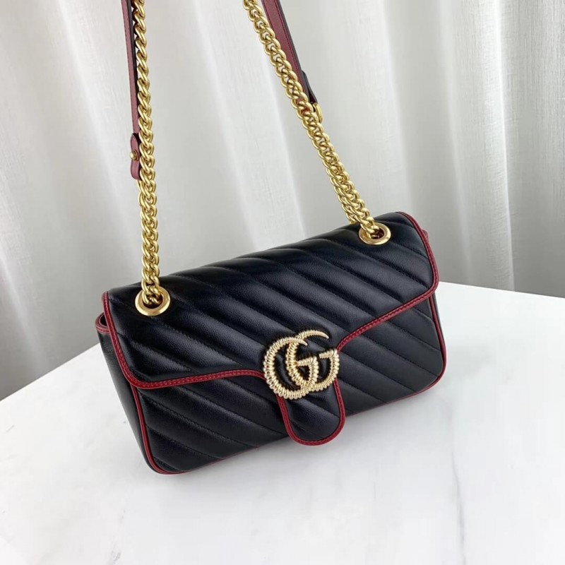Replica Gucci Gg Marmont Small Shoulder Bag 443497 Black