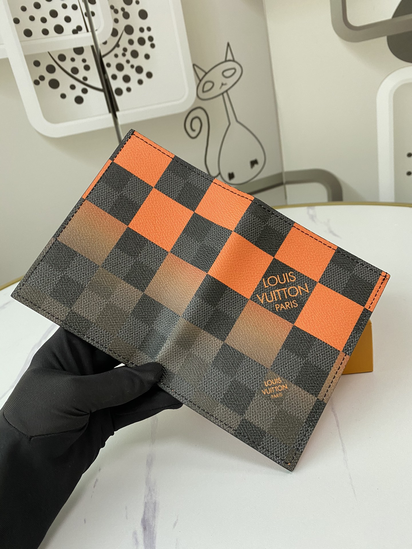 Replica Louis Vuitton Passport Cover N60410 White/Blue/Orange