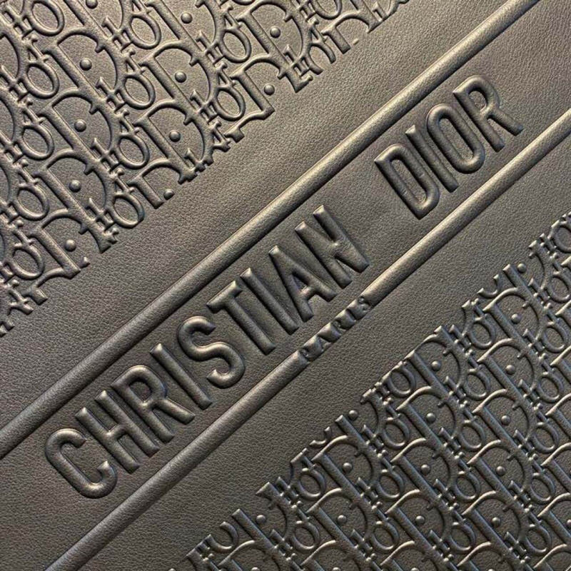 Replica Christian Dior Oblique Embossed Calfskin Leather Book Tote M1296