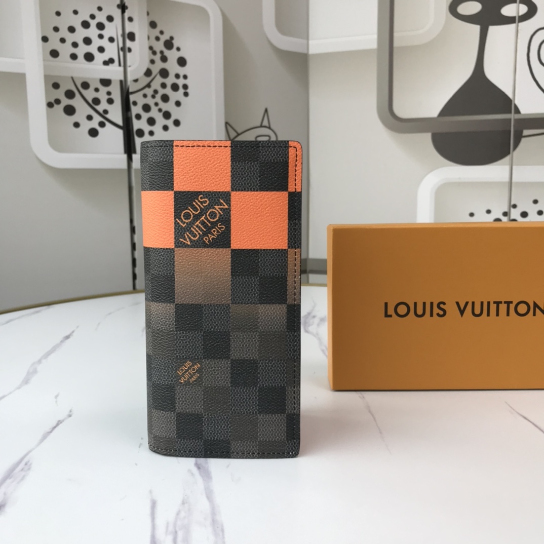 Replica Louis Vuitton Brazza Wallet N40415 White/Blue/Orange
