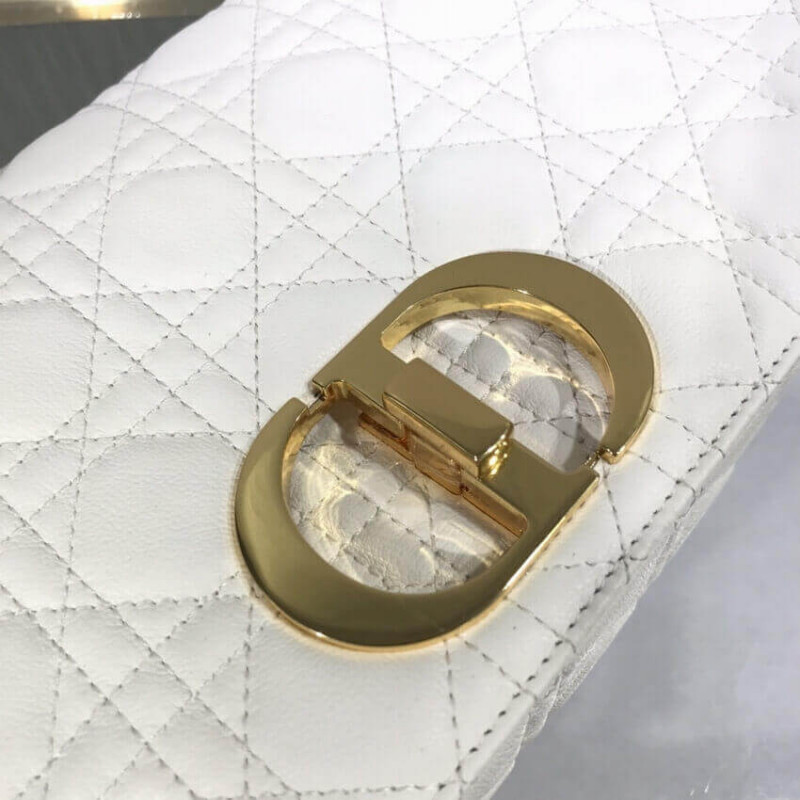 Replica Dior Large Caro Bag Black Supple Cannage Calfskin M9243