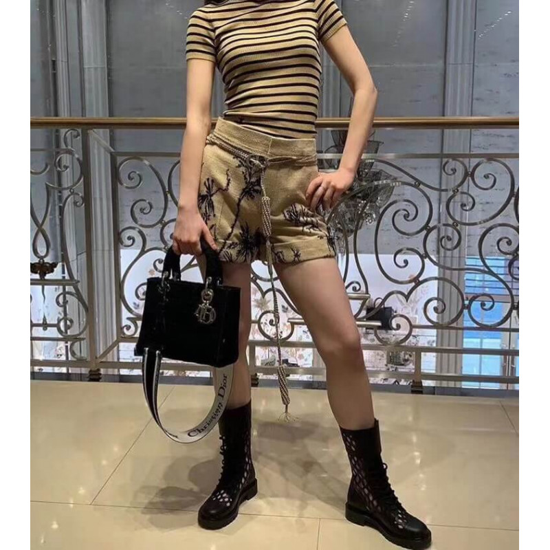 Replica Christian Dior Textile Fabric Medium Lady Dior Bag L4455