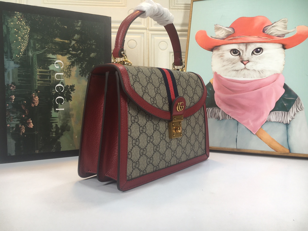Replica Gucci Ophidia Small Top Handle Bag With Web 651055