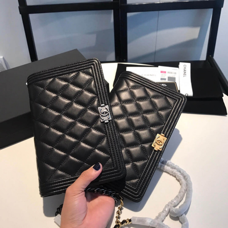 Replica Chanel Lambskin Leboy Woc Chain Bag 80287