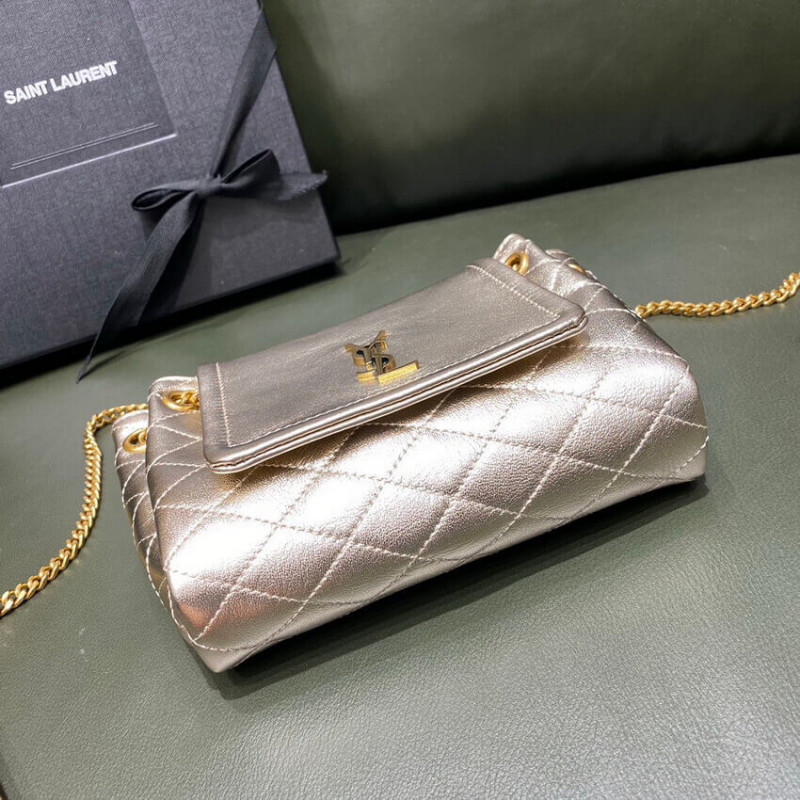 Replica Saint Laurent Nolita Mini Leather Shoulder Bag 672738 Champagne Gold