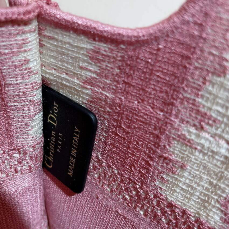 Replica Christian Dior Mini Book Tote Pink D-Stripes Embroidery S5475