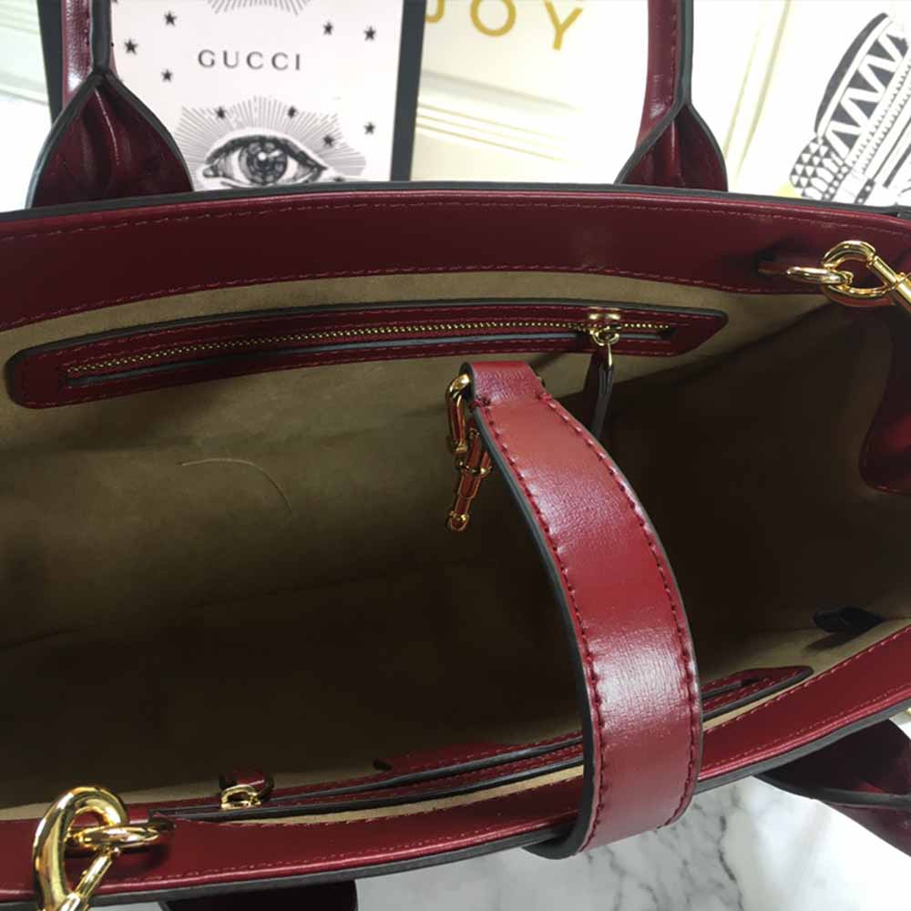 Replica Gucci Jackie 1961 Large Tote Bag 649015 Red/Black/Grey