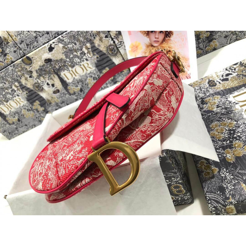 Replica Christian Dior Saddle Bag Toile De Jouy Reverse Jacquard M0446