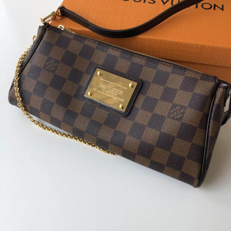 Replica Louis Vuitton Damier Ebene Canvas Eva Clutch N55213
