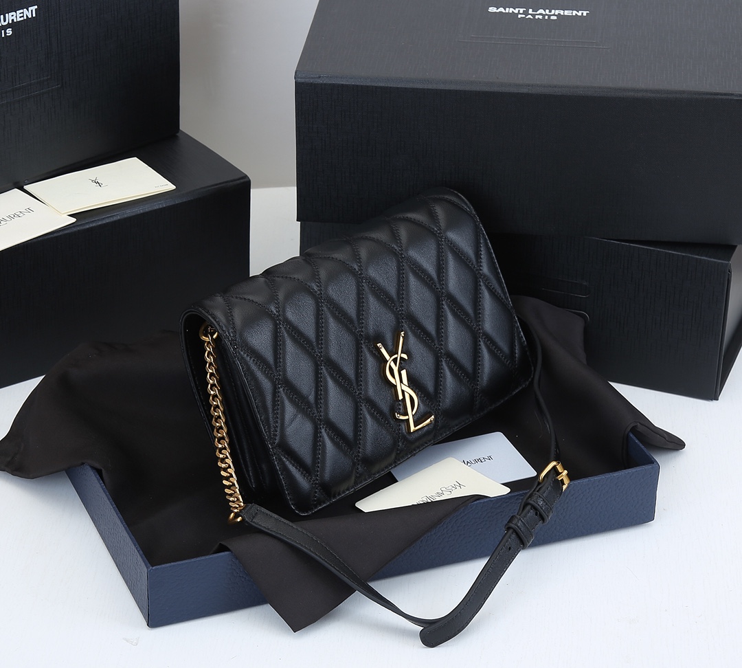 Replica Ysl Becky Chain Wallet In Quilted Lambskin 1944
