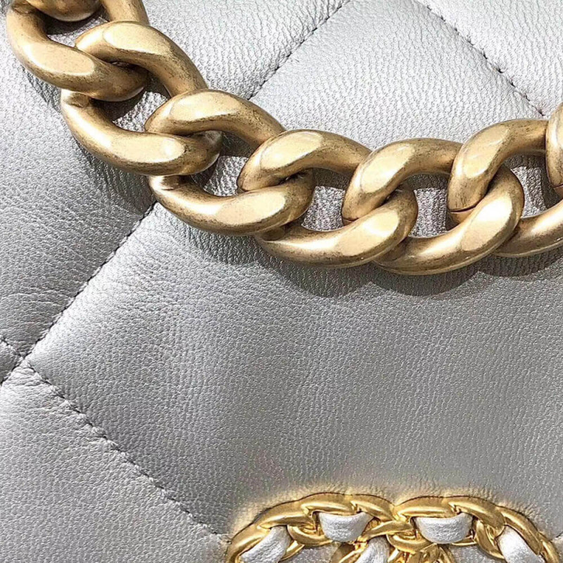 Replica Chanel 19 Flap Bag As1160 Silver