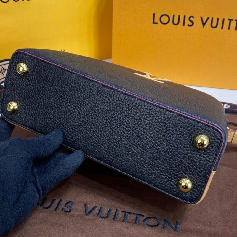Replica Louis Vuitton Capucines Bb M59061 Black/Arizona Beige