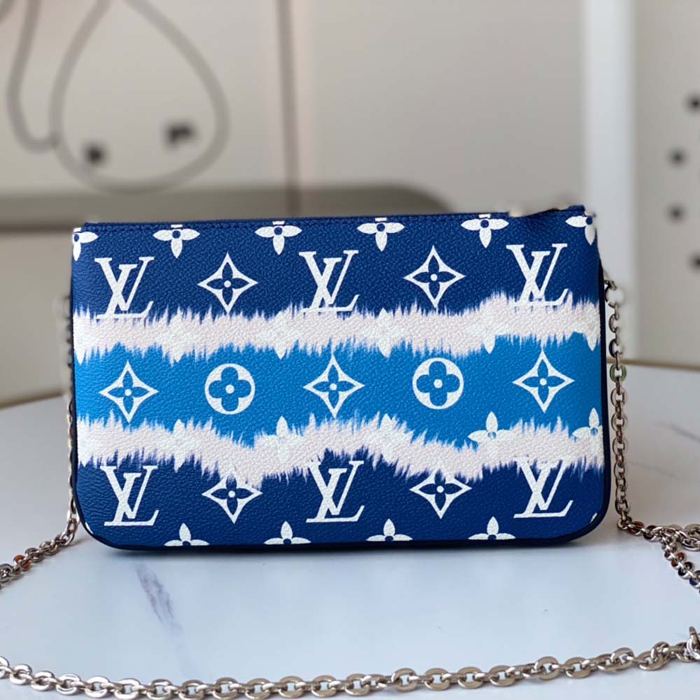 Replica Louis Vuitton Escale Double Zip Pochette M80787 Pink/Red/Blue