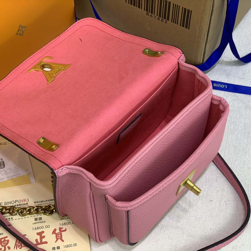 Replica Louis Vuitton Lockme Chain Pm Black/White/Pink