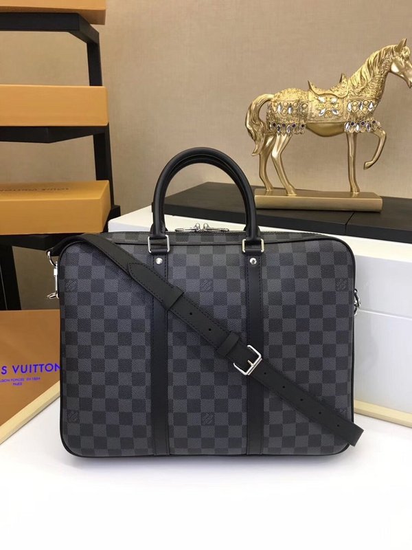 Replica Louis Vuitton Porte-Documents Voyage Pm N41478 Grey Plaid