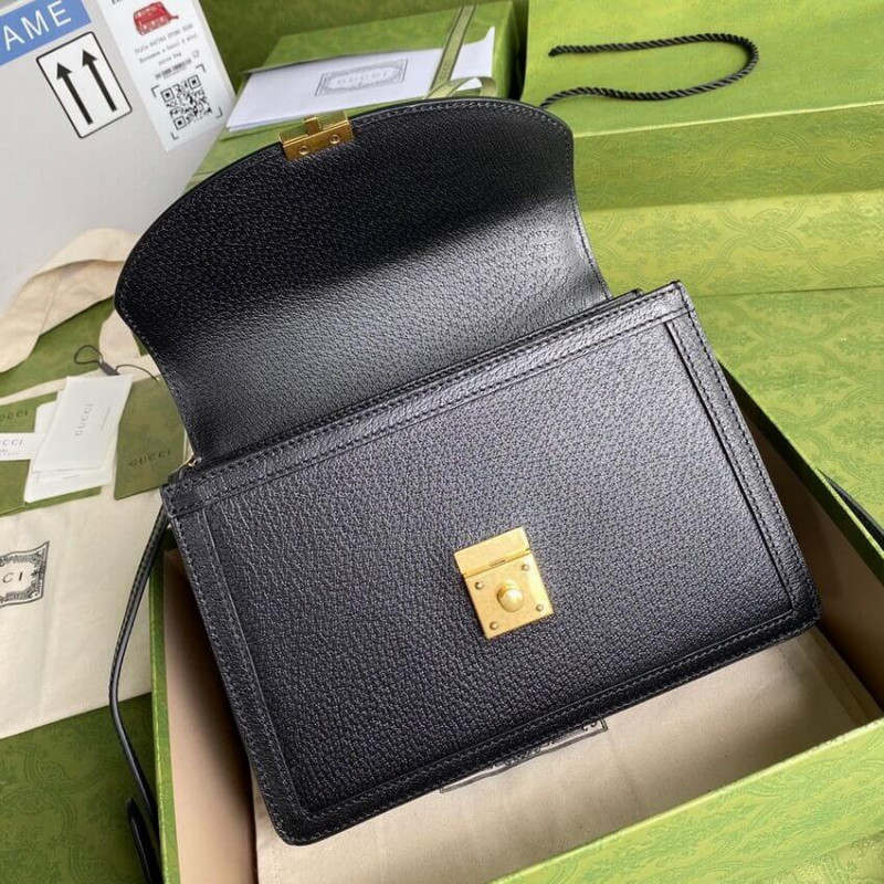 Replica Gucci Ophidia Leather Small Top Handle Bag With Web 651055