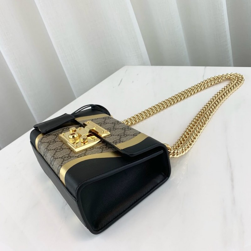 Replica Gucci Padlock Small Gg Shoulder Bag 432182 Black