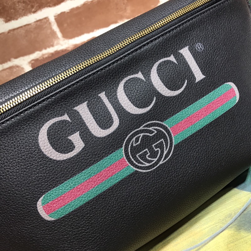 Replica Gucci Leather Belt Bag 493869 Black/White