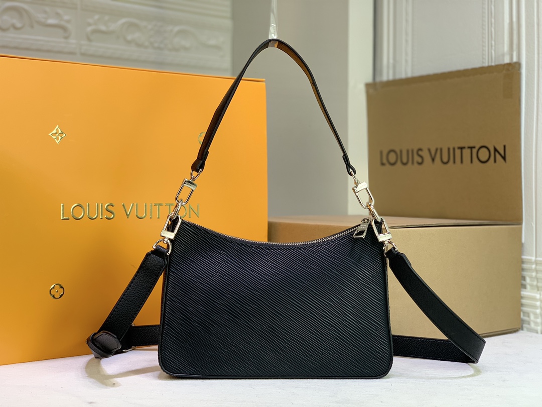 Replica Louis Vuitton Marelle Handbag Black/White/Brown