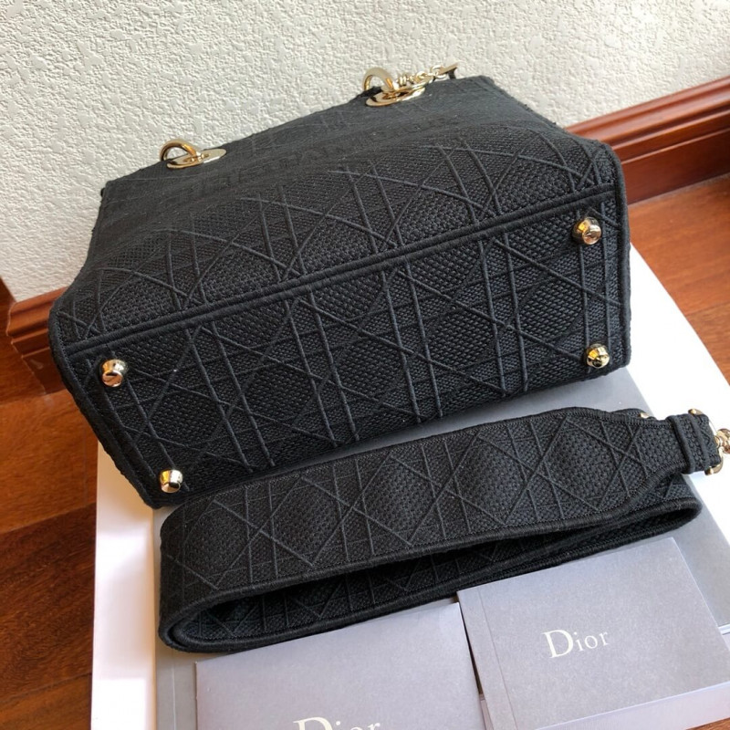Replica Christian Dior Textile Fabric Medium Lady Dior Bag L4455