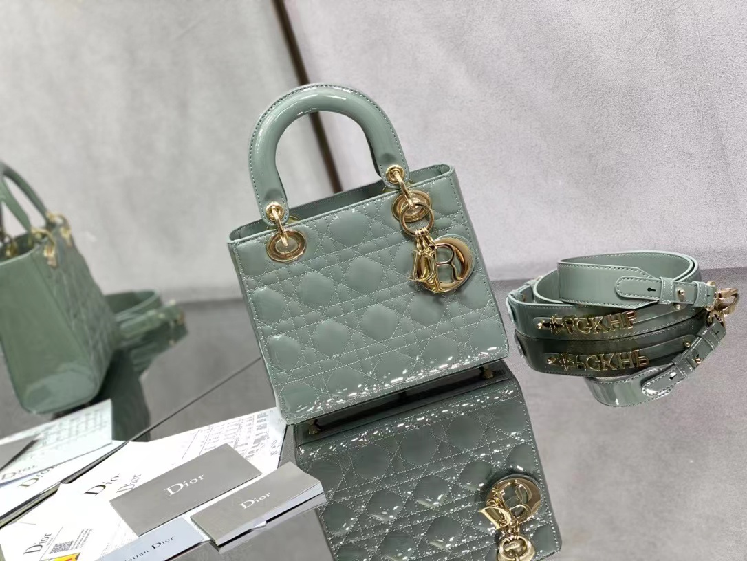 Replica Small Lady Dior My Abcdior Bag Ethereal Green Cannage Lambskin M0538Onge_M73H