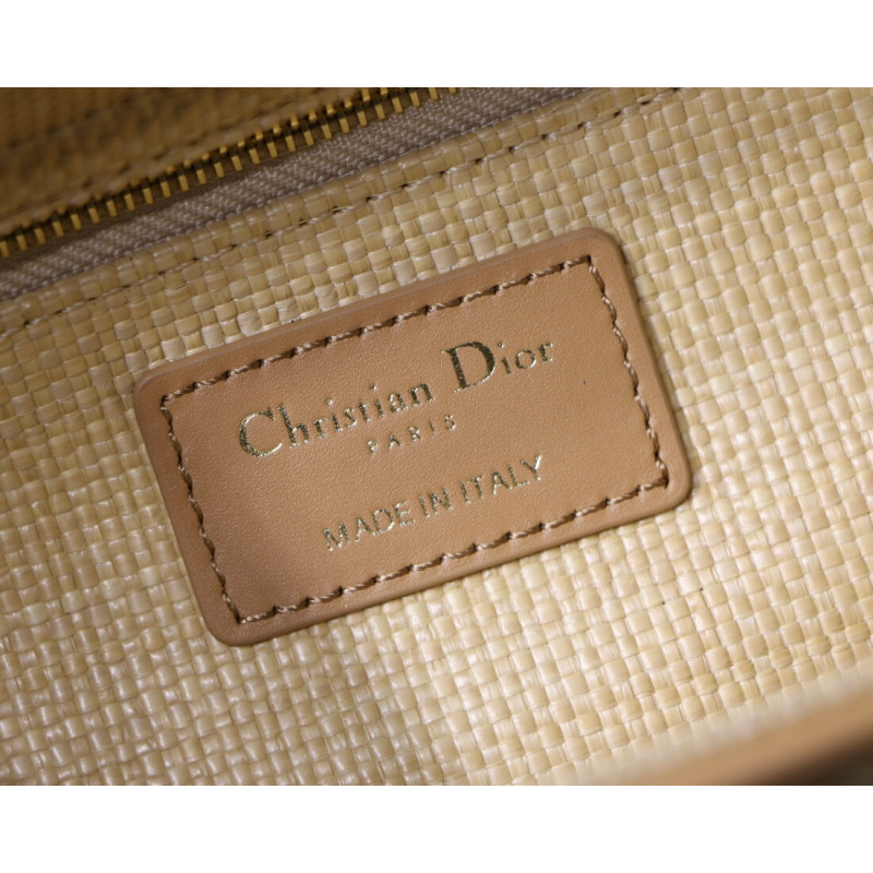 Replica Christian Dior Medium Lady Dior Bag Natural Cannage Raffia M0565