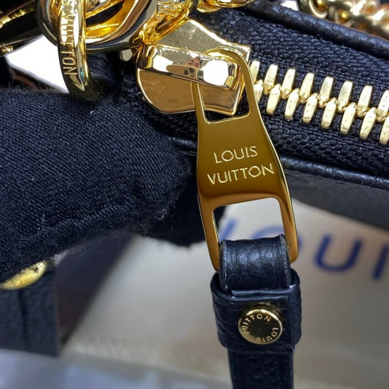 Replica Louis Vuitton Monogram Empreinte Easy Pouch On Strap M80349 Black