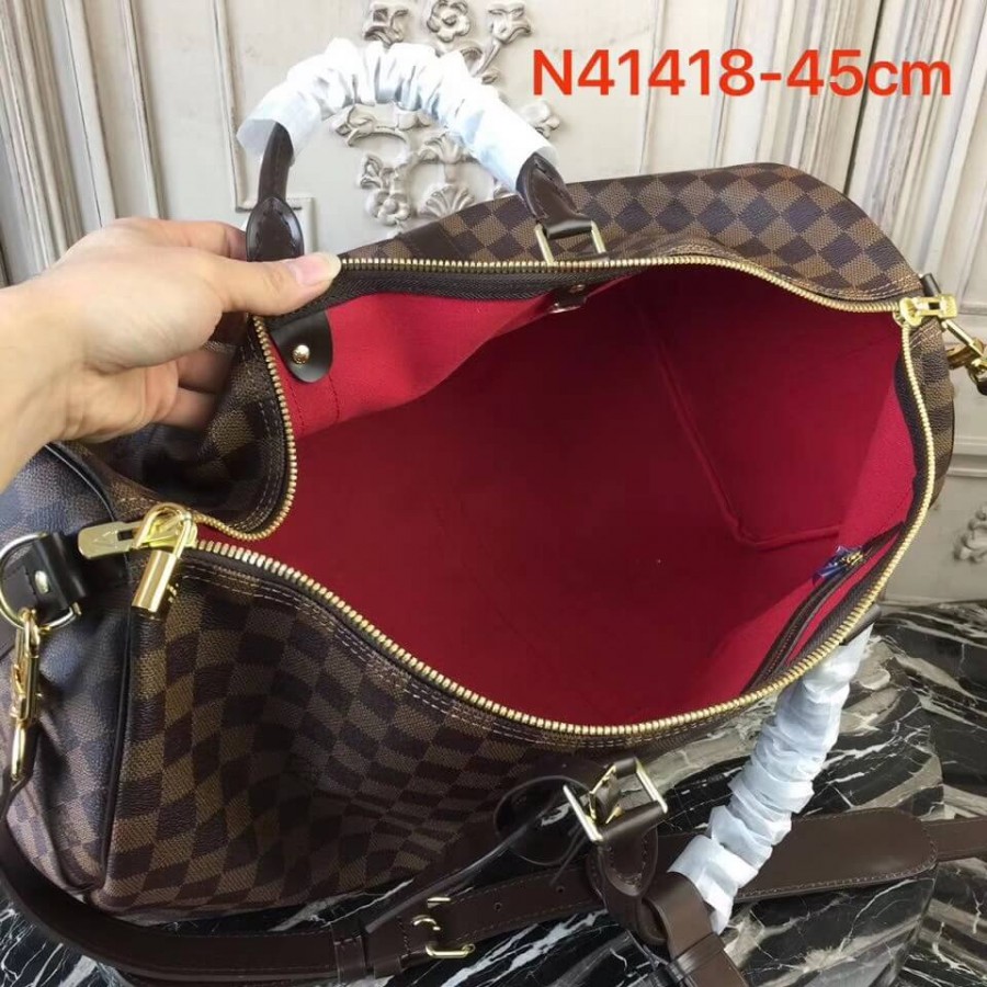 Replica Louis Vuitton Damier Ebene Canvas Keepall Bandouliere 45 N41428