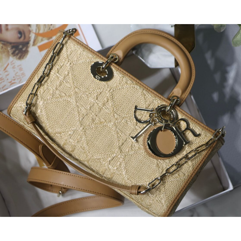 Replica Christian Dior Lady D-Joy Bag Natural Cannage Raffia M05400