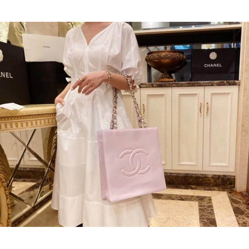 Replica Chanel Shiny Aged Calfskin Shopping Bag As1945