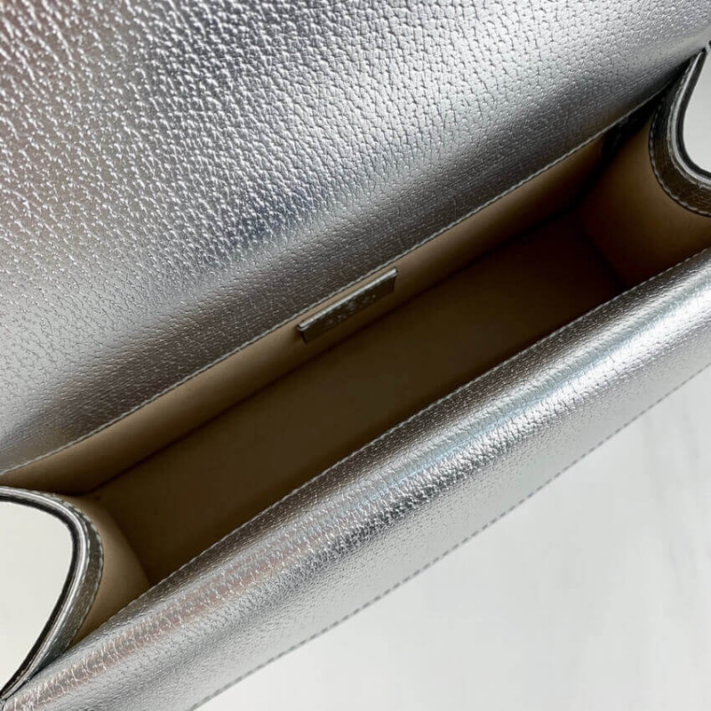 Replica Gucci Dionysus Small Shoulder Bag In Silver Lame Leather 499623