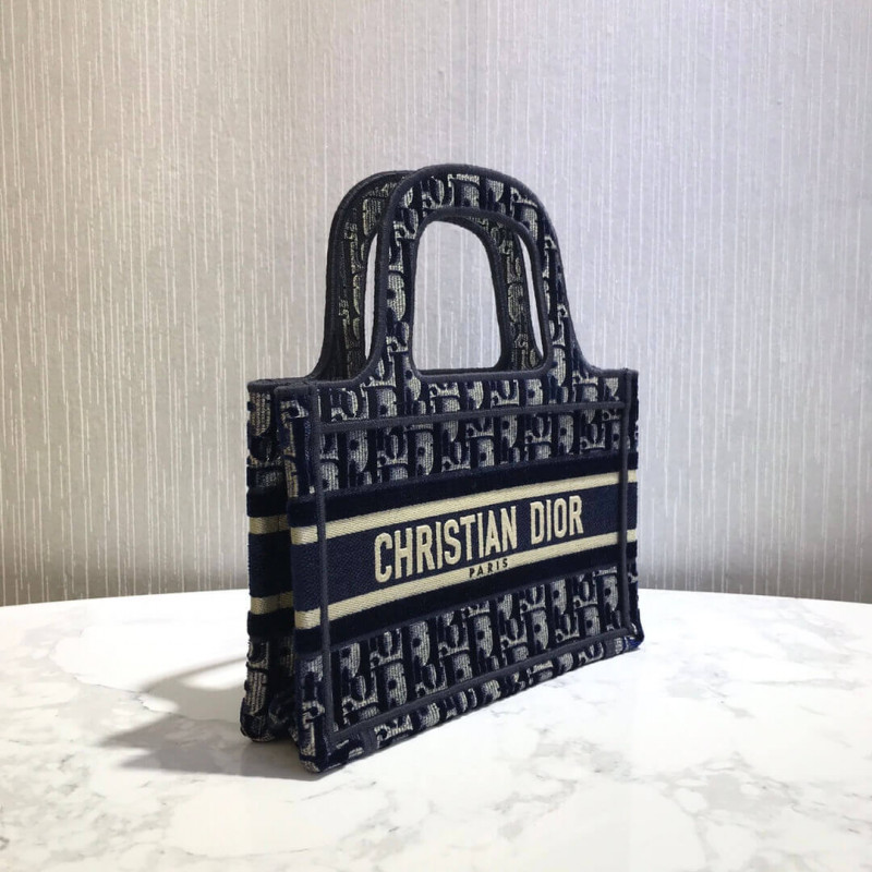 Replica Dior Oblique Embroidered Velvet Mini Book Tote S5475Z