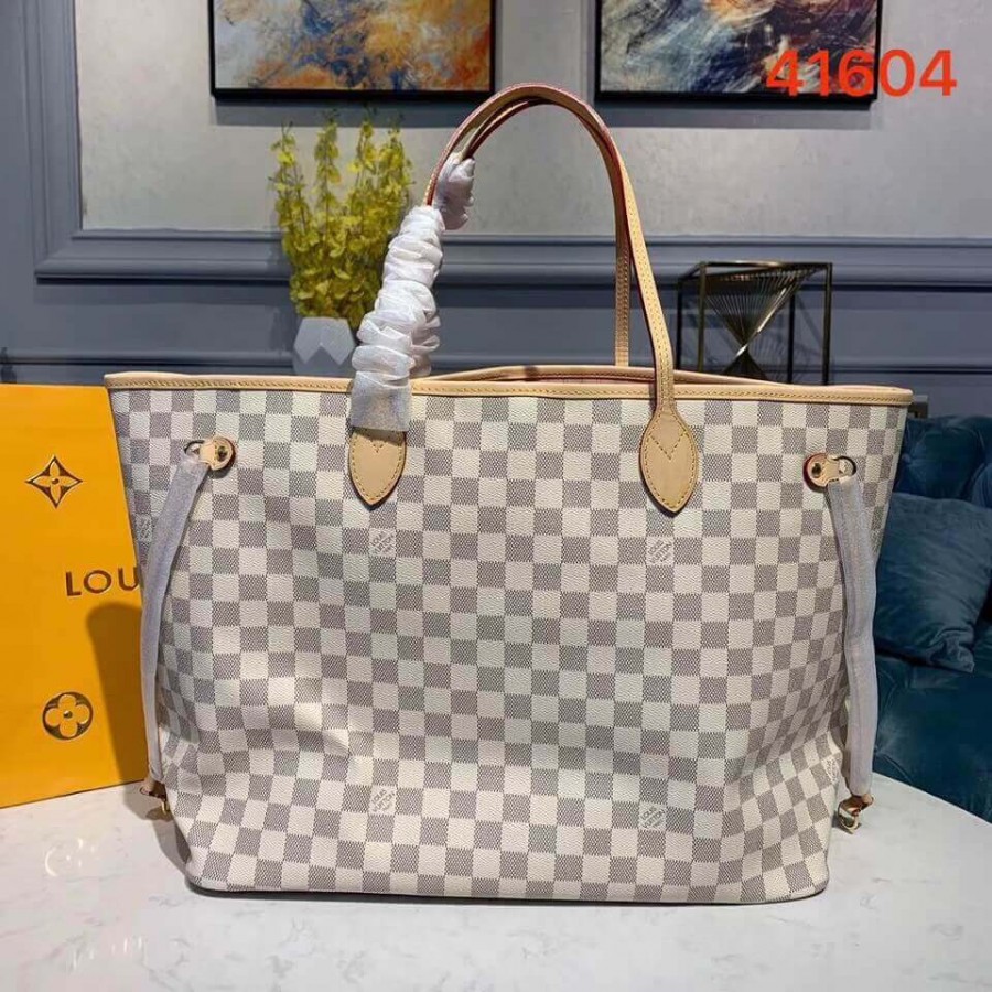 Replica Louis Vuitton Damier Azur Canvas Neverfull Gm N41604 Pink