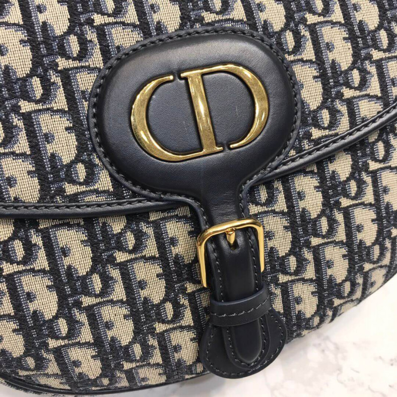 Replica Christian Dior Large Dior Bobby Bag In Blue Dior Oblique Jacquard M9320